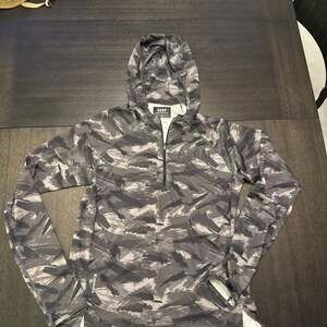 ASRV SilverPlus Fitted Hoodie Gray Camo DSG 0327 Size S 1/4 Zip
